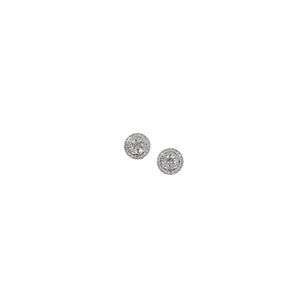 Earring CZ Stud with Pave Halo