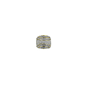 Ring Two Tone CZ Curved