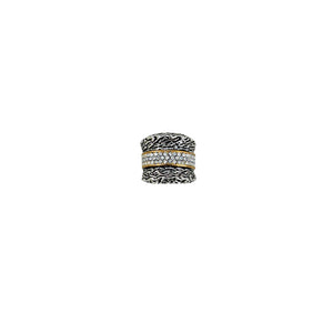 Ring Two Tone Banded CZ