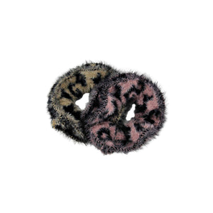 Scrunchie Animal Print Fuzzy