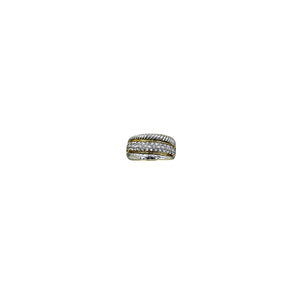 Ring Two Tone Thin Band Pave