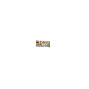 Ring Tri Color Triple Band CZ