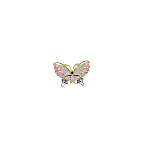 Ring Butterfly Pink & Purple Baguettes CZ