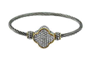 Bracelet Cable Single Pave Clover Magnetic